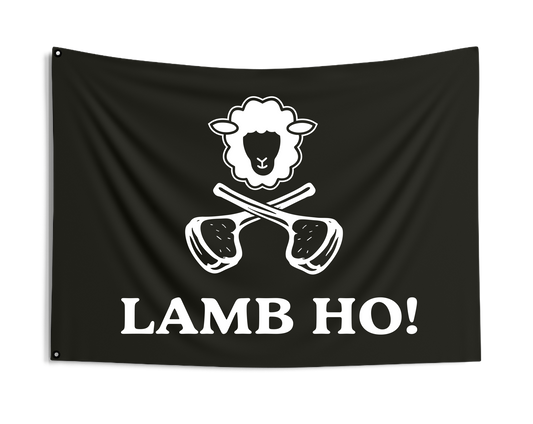 "Lamb Ho!" Pirate Flag – Featuring Trent the Lamb & Crossed Chops