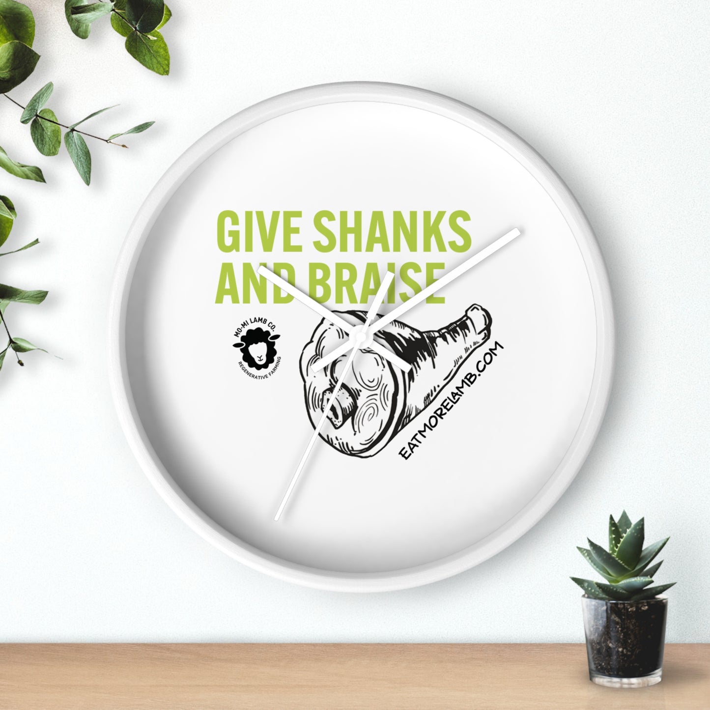 Give Shanks and Braise Wall Clock