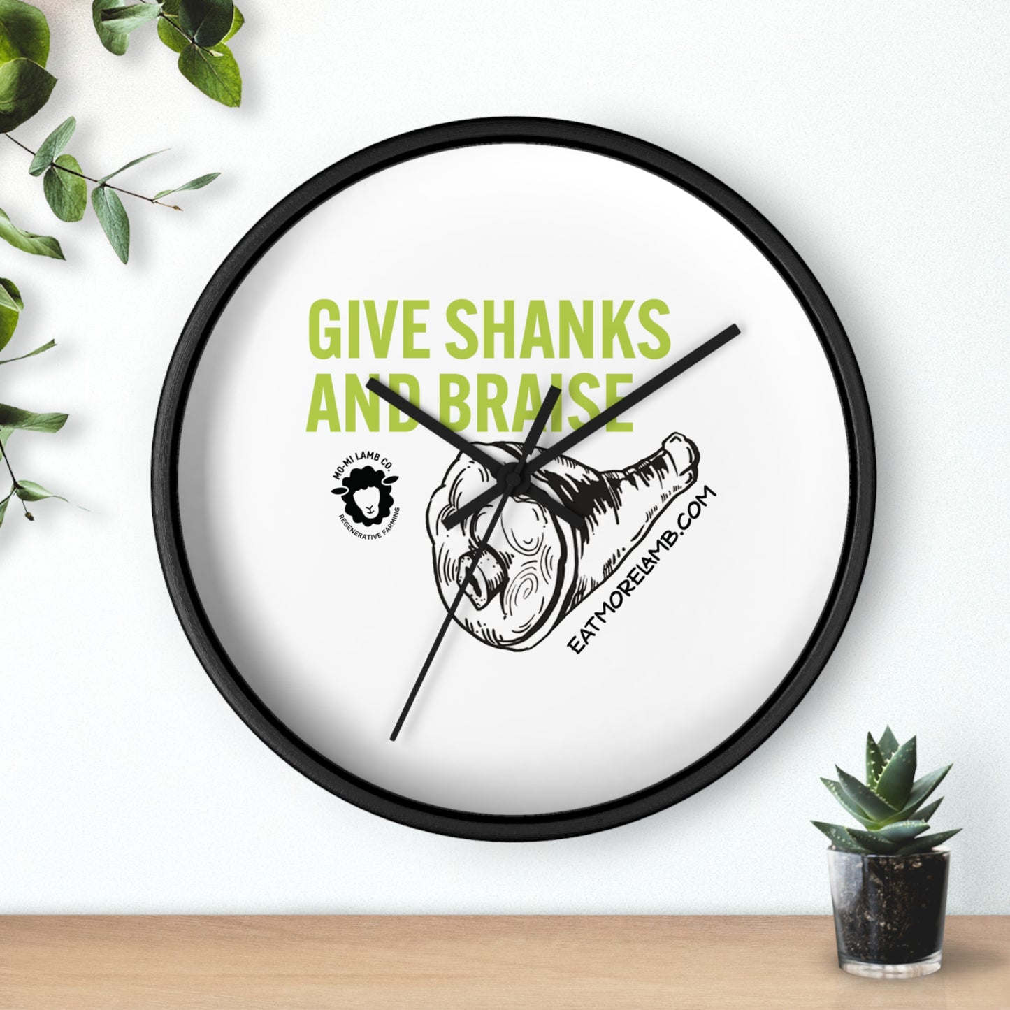 Give Shanks and Braise Wall Clock