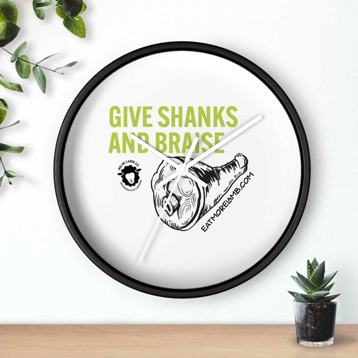 Give Shanks and Braise Wall Clock
